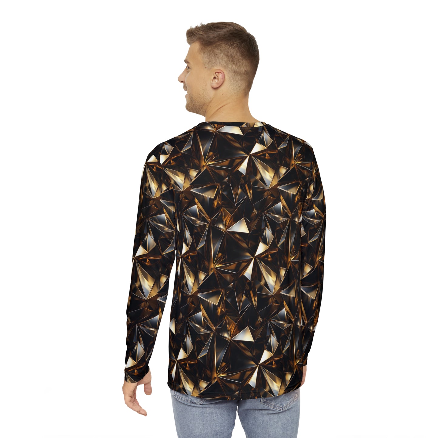 Black & Gold Jewels Men's Long Sleeve Shirt
