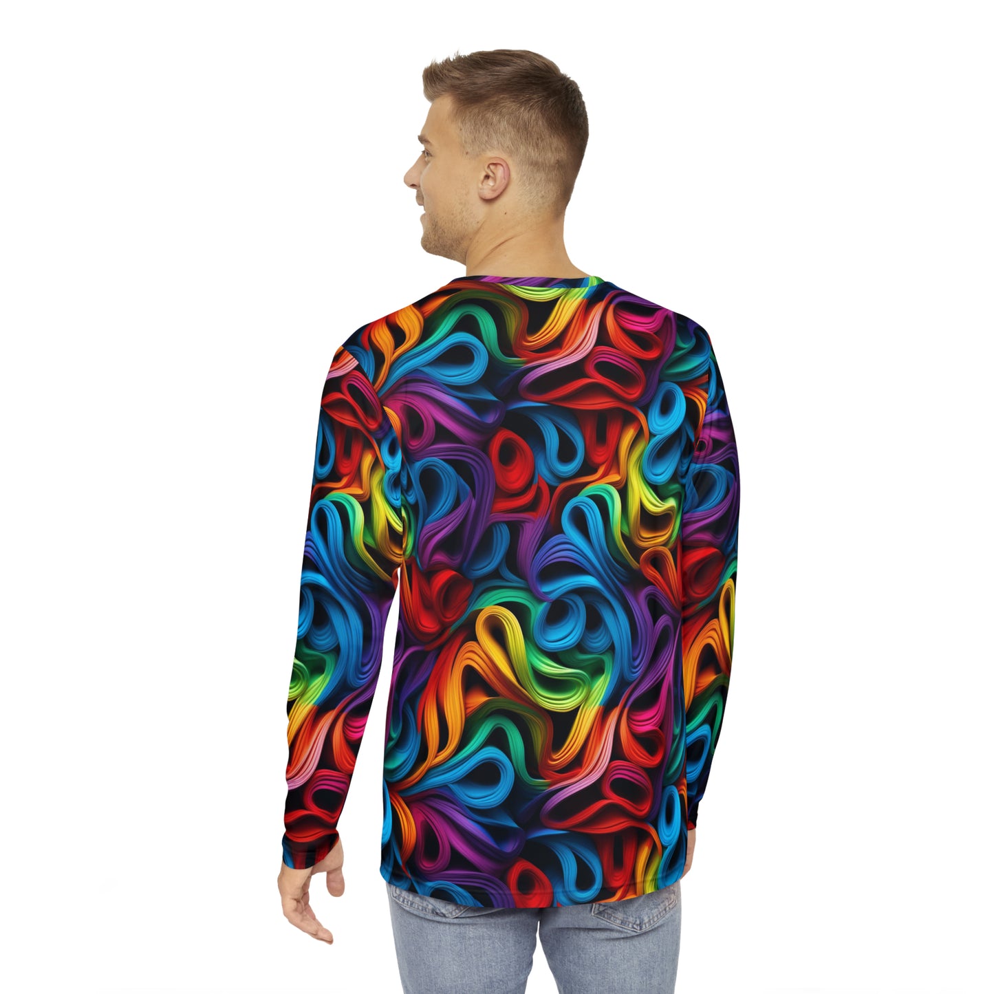 Rubber Band Rainbow Men's Long Sleeve Shirt
