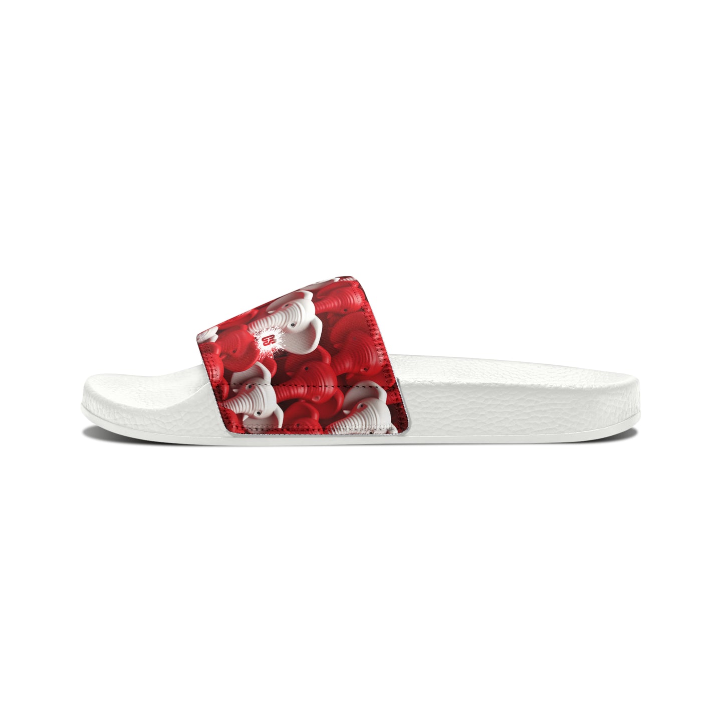 Red & White Elephants Women's PU Slide Sandals