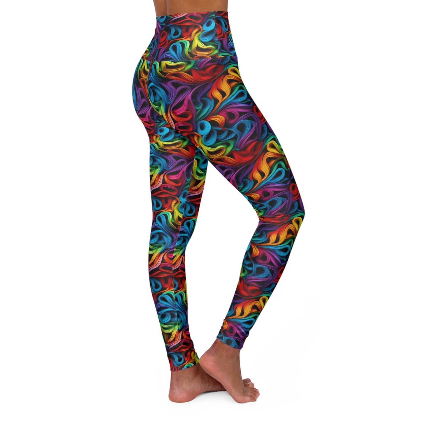 Rubber Band Rainbow High Waisted Yoga Leggings