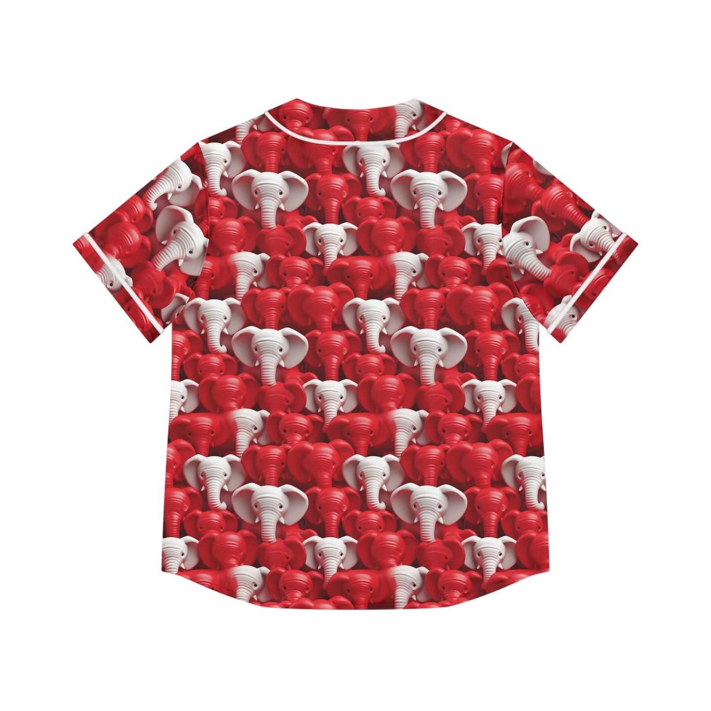 Red & White Elephants Women's Baseball Jersey