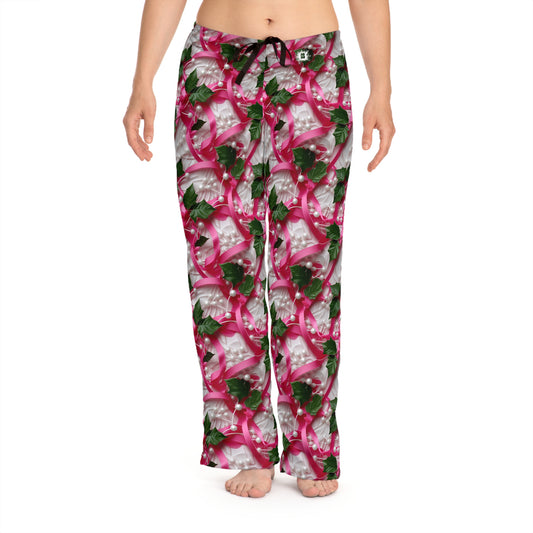 Pink Ribbons, Ivy & Pearls Women's Pajama Pants