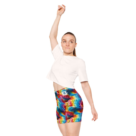 Colorful Foam Rainbow Women's Biker Shorts