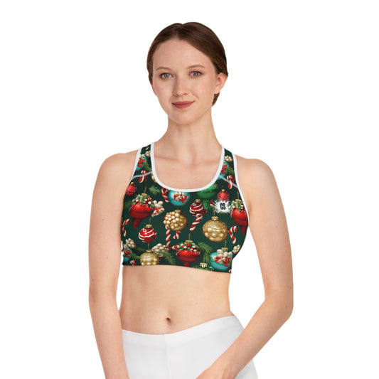 Christmas Ornaments Sports Bra