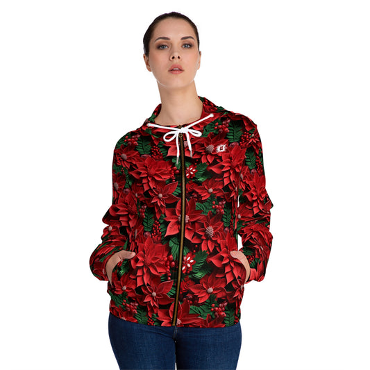 Christmas Leaves Women’s Full-Zip Hoodie