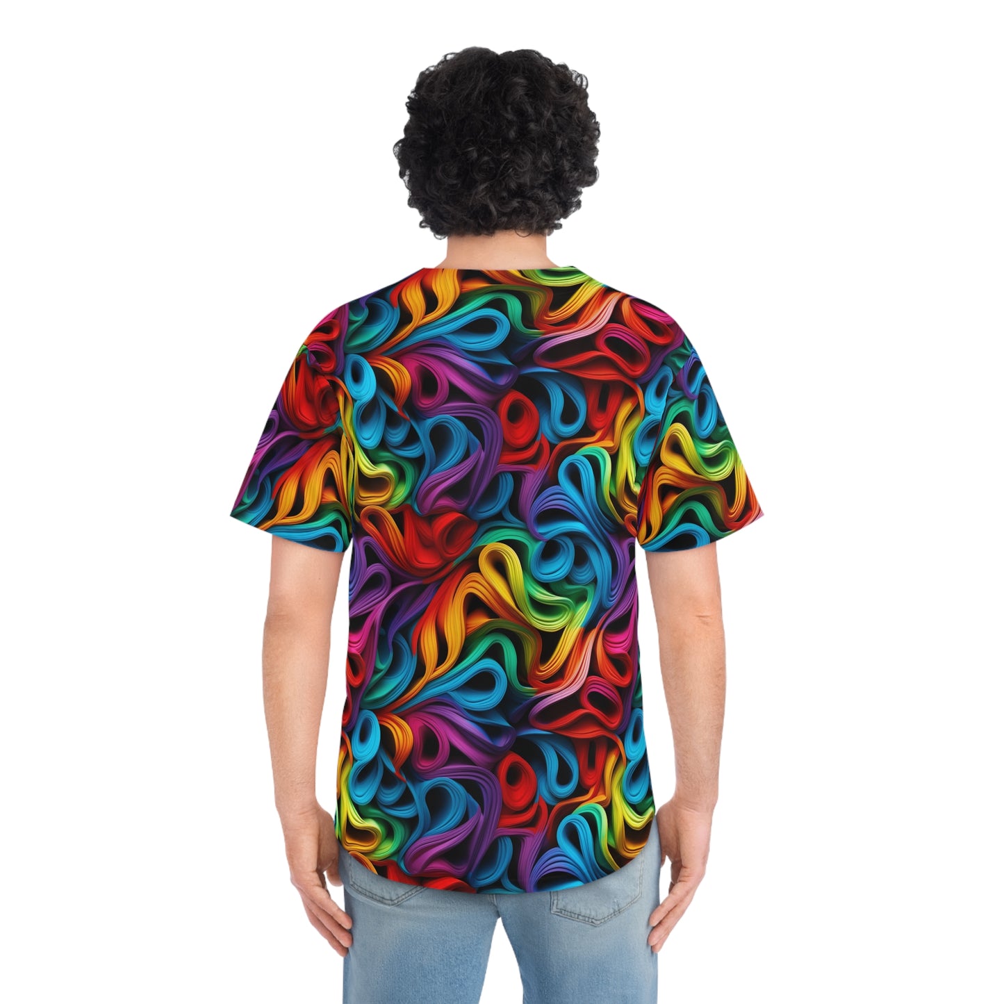 Rubber Band Rainbow Men's Baseball Jersey