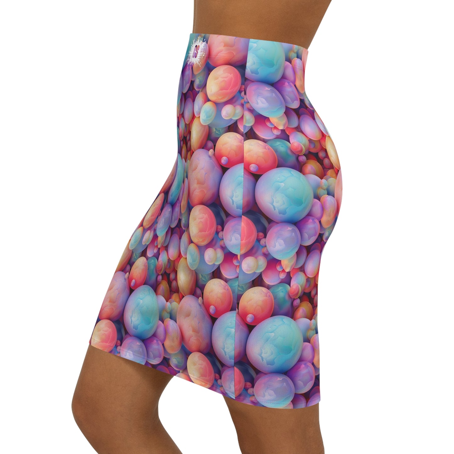 Pastel Jawbreakers Women's Mid-Waist Pencil Skirt