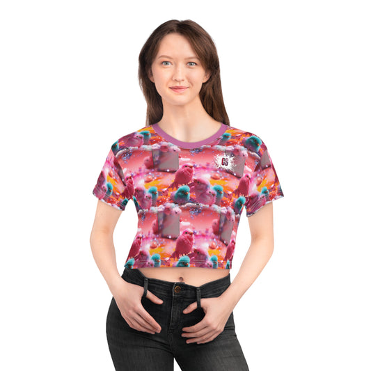 Colorful Bird Menagerie Crop Tee