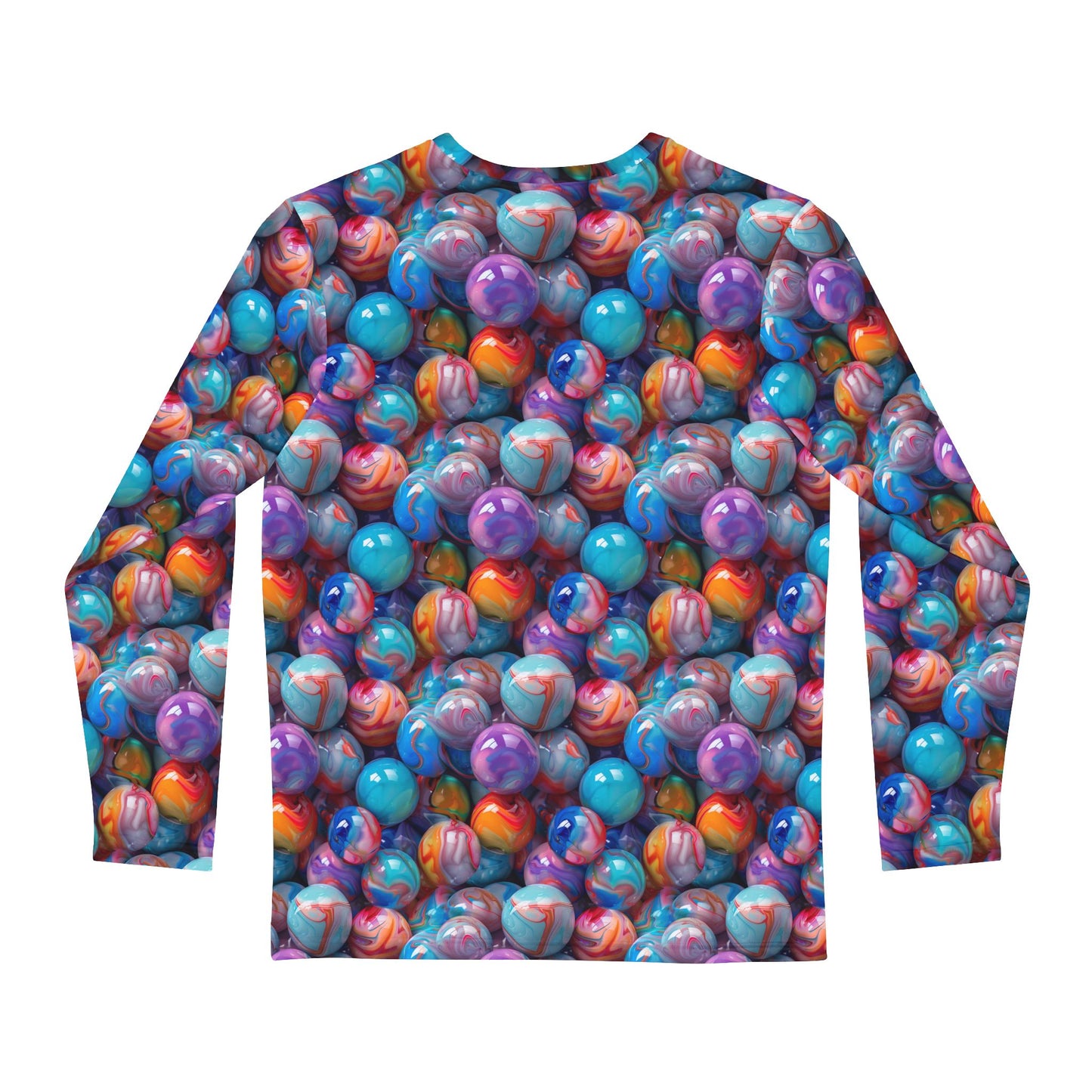 Glossy Marbles Men's Long Sleeve Shirt - Playful Style for Relaxed Outings