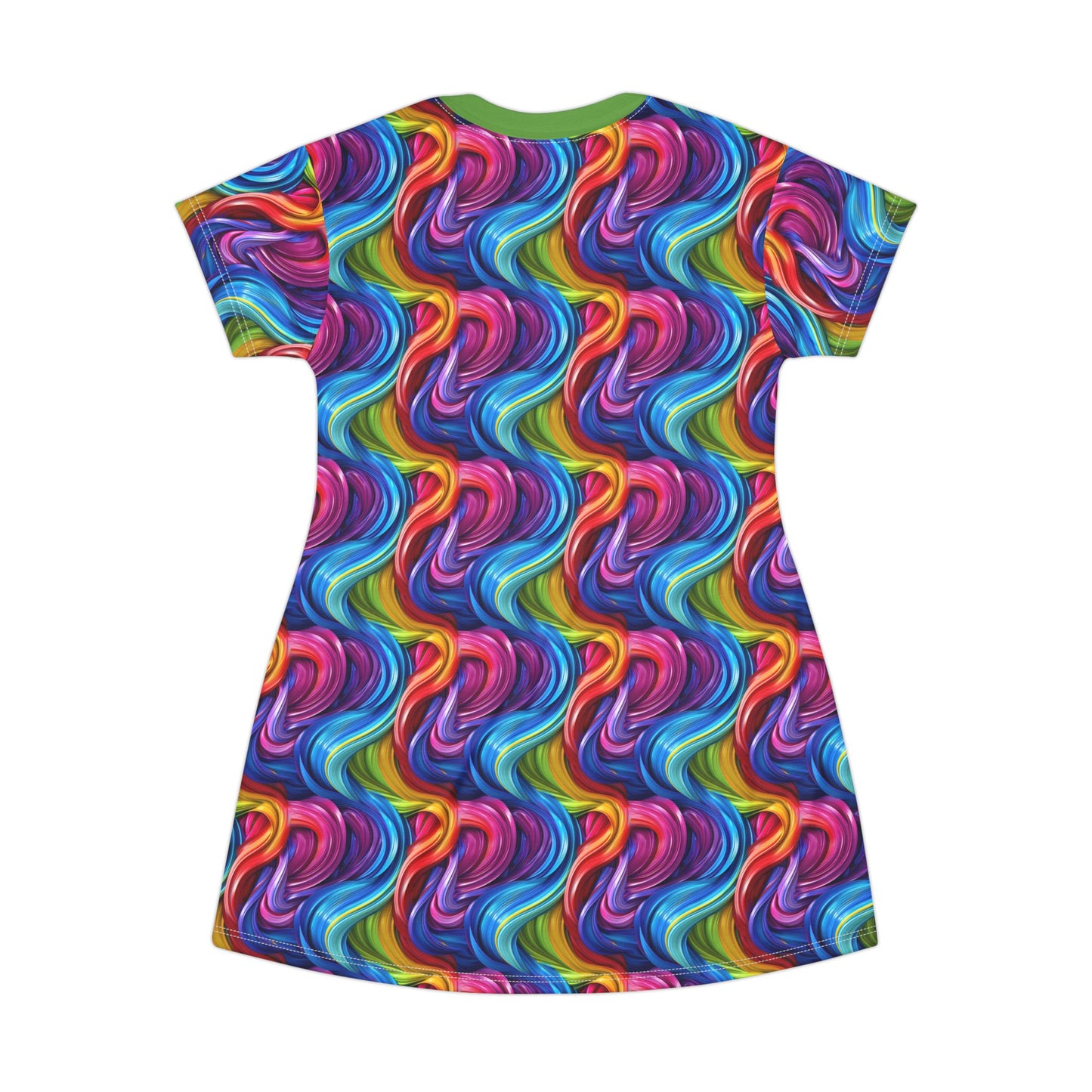 Colorful Paint Swirls T-Shirt Dress