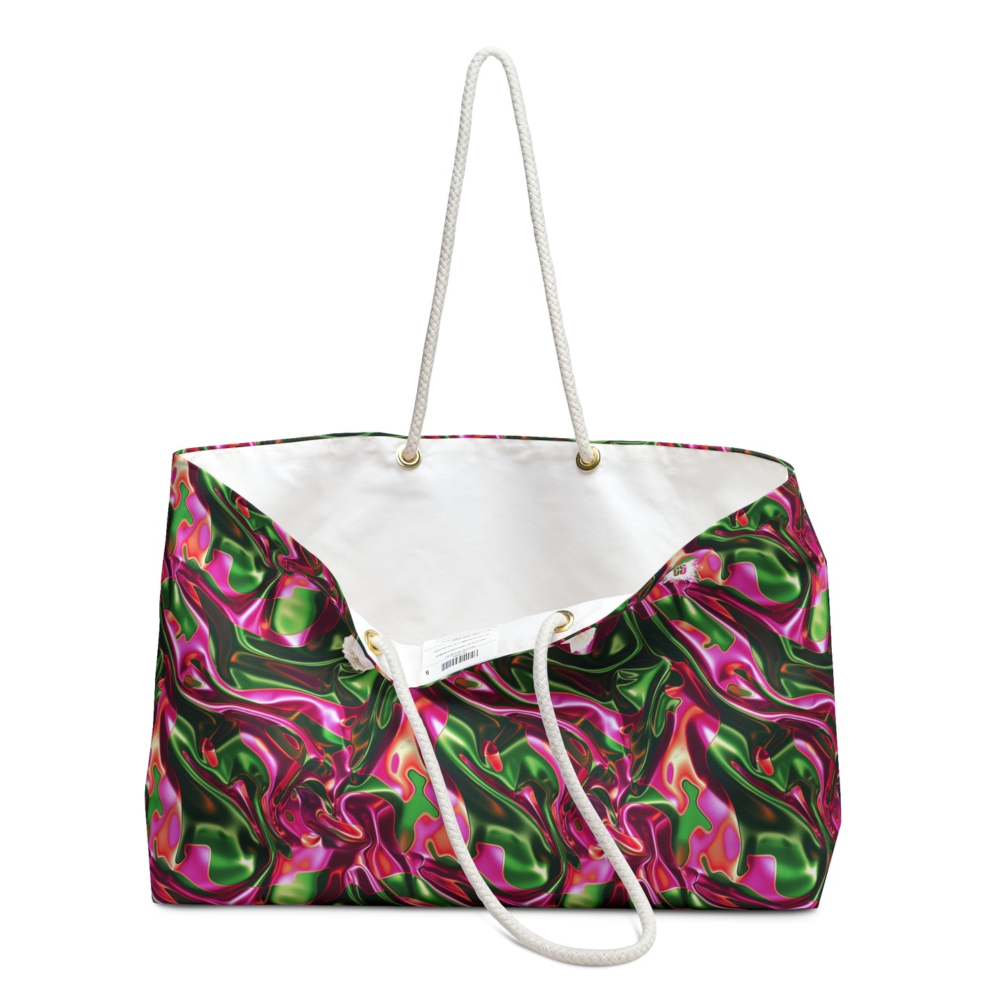 Pink & Green Satin Weekender Bag