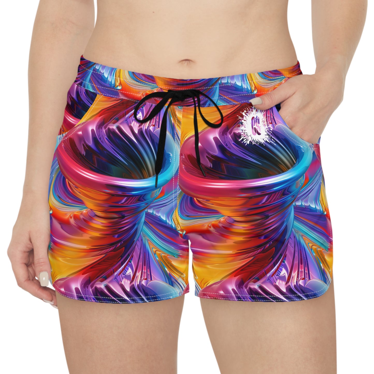 Colorful Cyclone Women's Casual Shorts