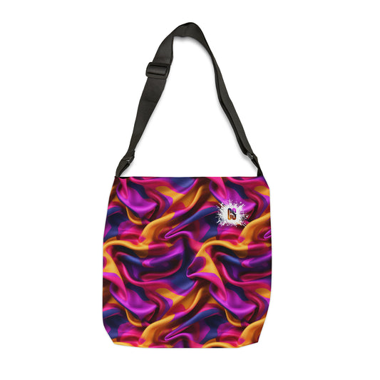 Pink & Purple Satin Adjustable Tote Bag