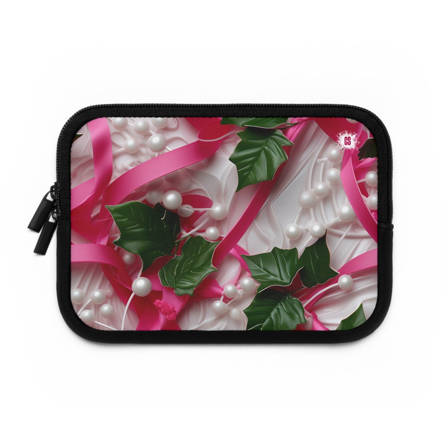 Pink Ribbons, Ivy & Pearls Laptop Sleeve