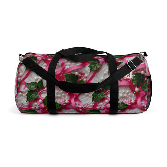 Pink Ribbons, Ivy & Pearls Duffel Bag