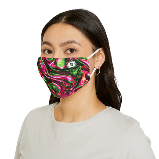 Pink & Green Pearls & Ivy Snug-Fit Polyester Face Mask