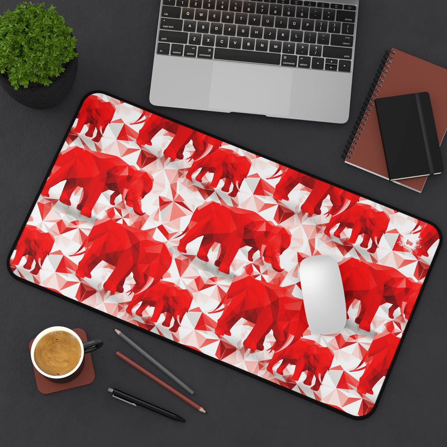 Elephants & Pyramids Desk Mat