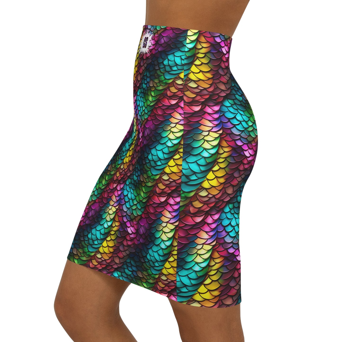 Neon Reptile Women's Mid-Waist Pencil Skirt