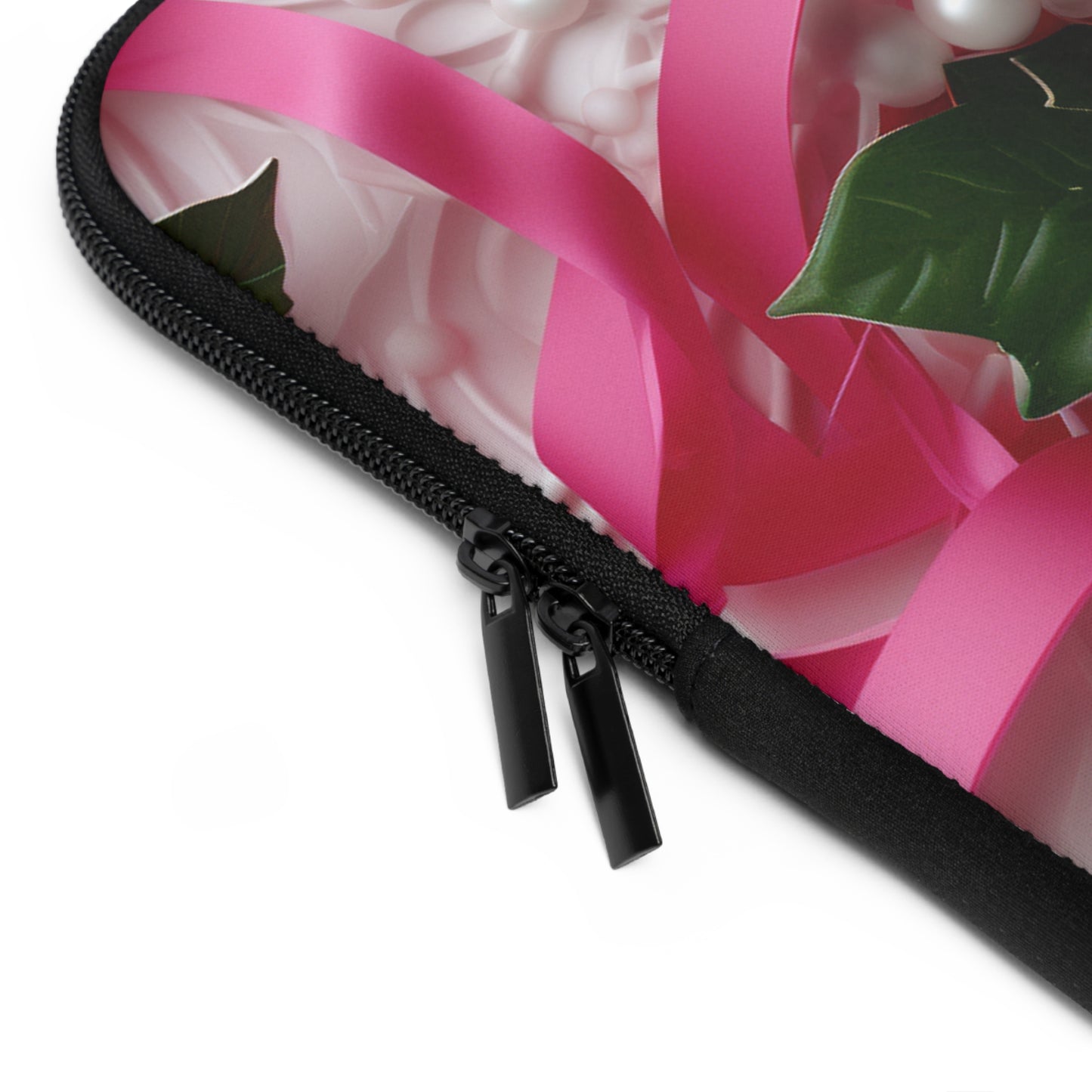 Pink Ribbons, Ivy & Pearls Laptop Sleeve