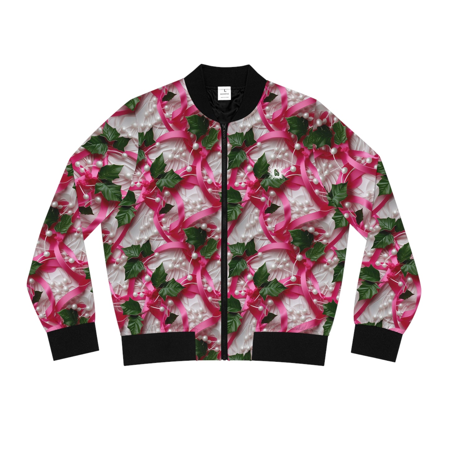 Pink Ribbons, Ivy & Pearls Women's Bomber Jacket