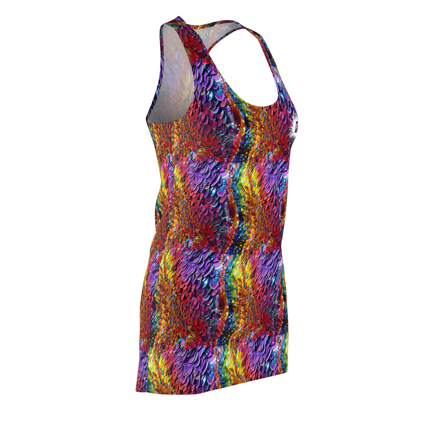 Glittery Sequins Women's Cut & Sew Racerback Dress