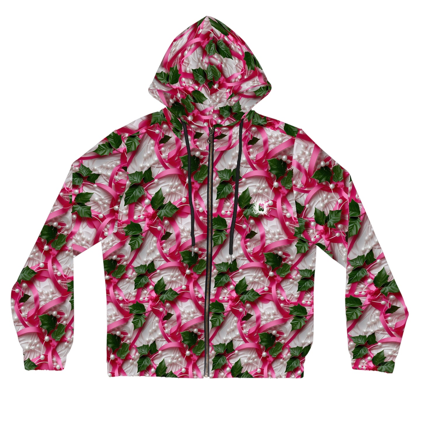 Pink Ribbons, Ivy & Pearls Women’s Full-Zip Hoodie