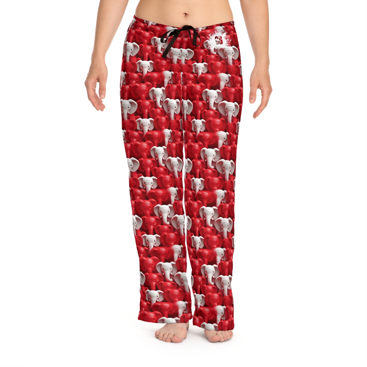 Red & White Elephants Women's Pajama Pants