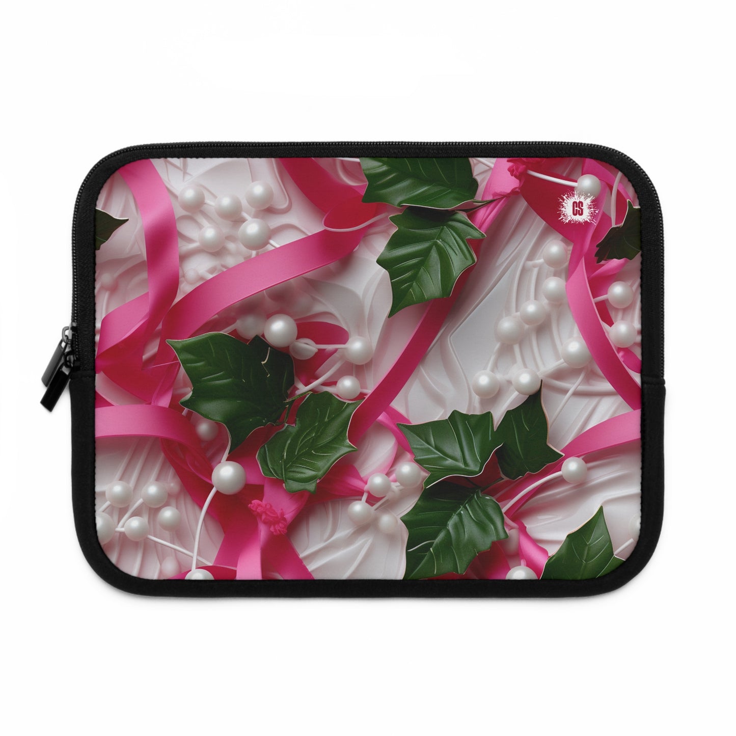 Pink Ribbons, Ivy & Pearls Laptop Sleeve