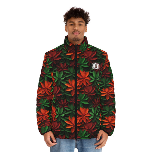 Christmas Bouquet Men's Puffer Jacket