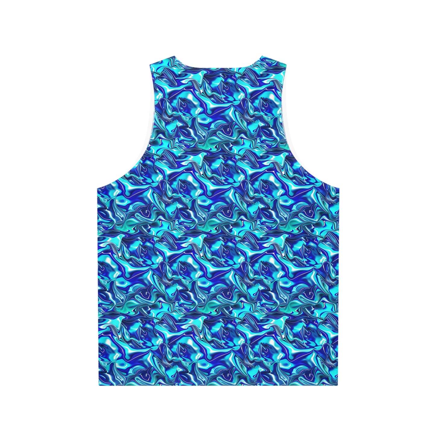 Oceanic Blue Satin Unisex Tank Top