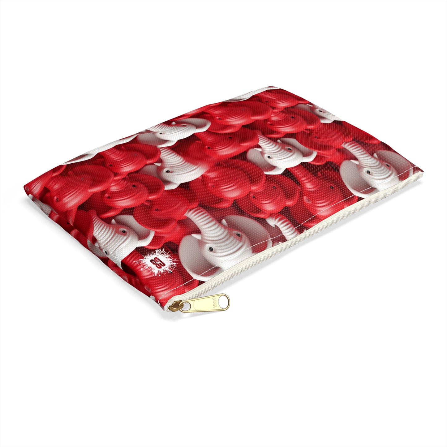 Red & White Elephants Accessory Pouch