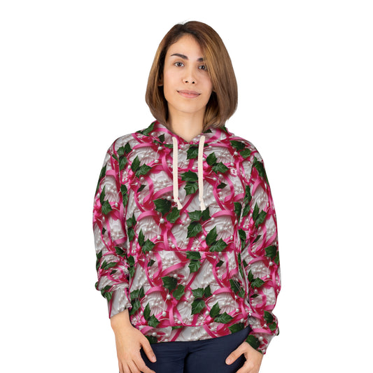 Pink Ribbons, Ivy & Pearls Unisex Pullover Hoodie