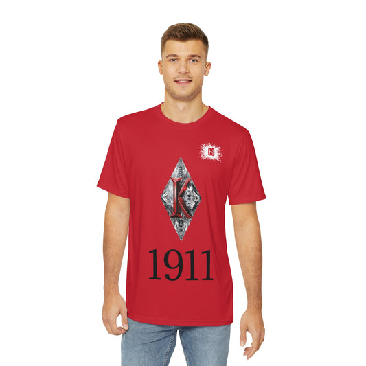 White Diamond 1911 Red Men's Polyester Tee