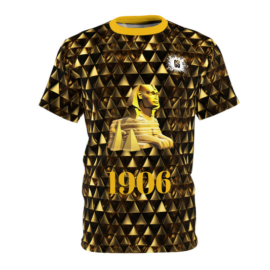 Gold & Black Pyramids 1906 Unisex Cut & Sew Tee