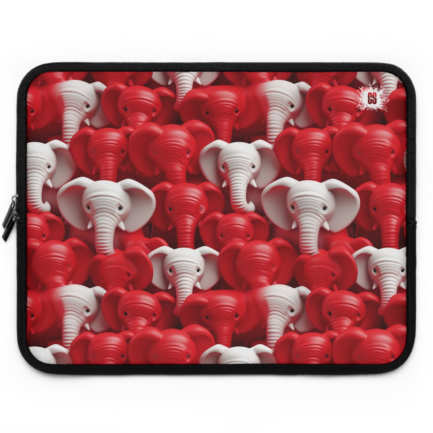 Red & White Elephants Laptop Sleeve