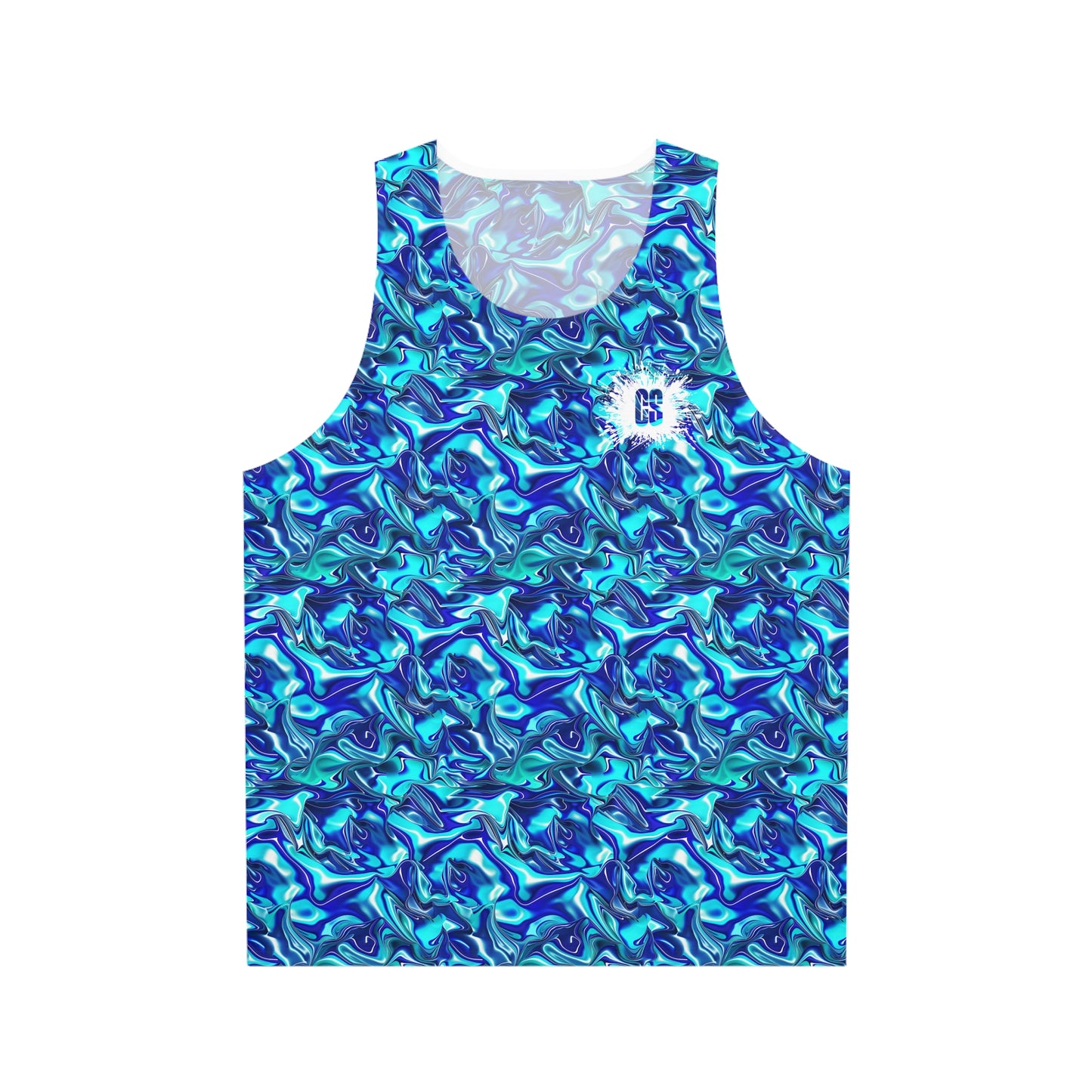 Oceanic Blue Satin Unisex Tank Top