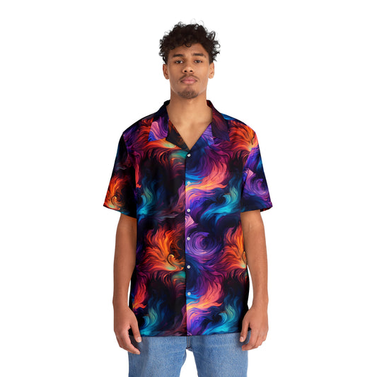 Cosmic Vortex Men's Hawaiian Shirt - 3D Optical Illusion Design