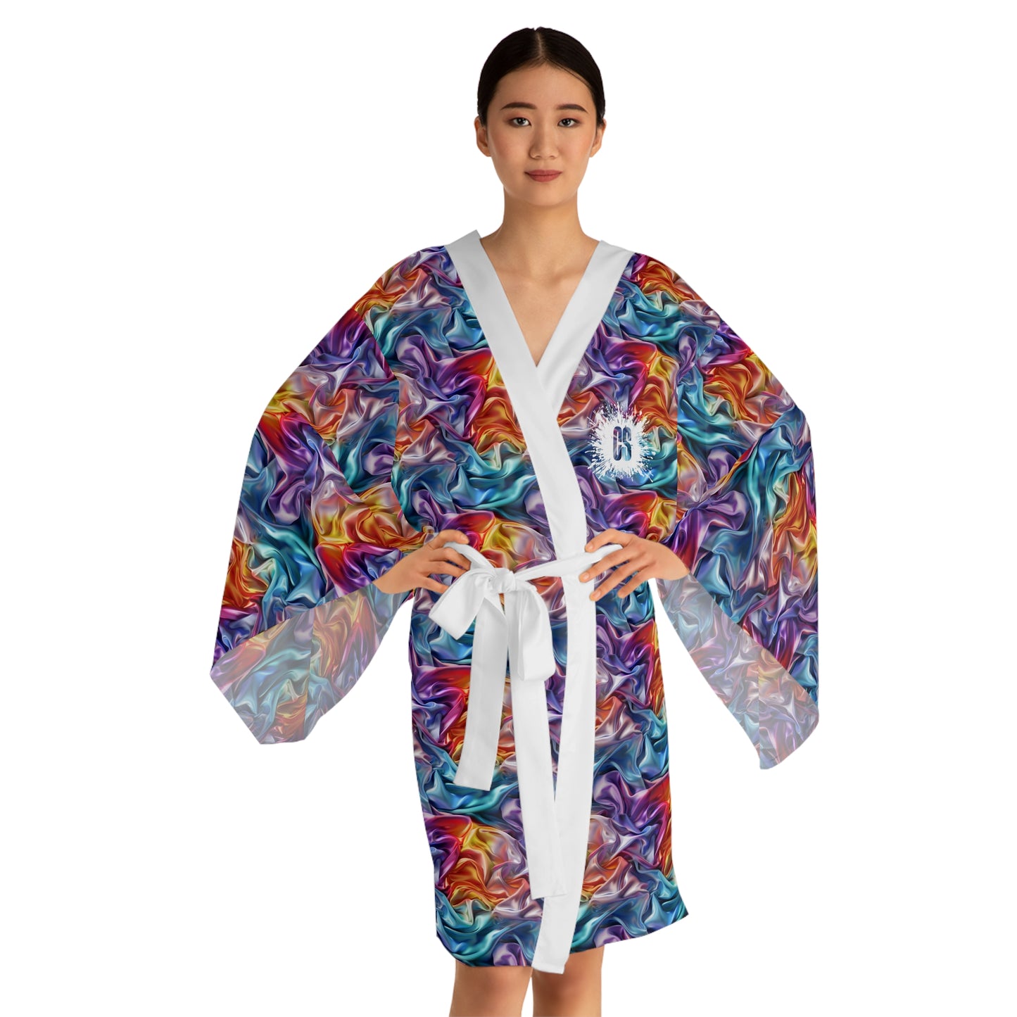 Majestic Satin Long Sleeve Kimono Robe