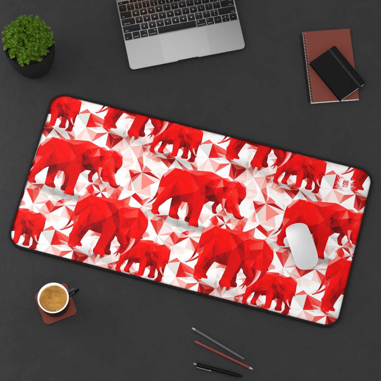 Elephants & Pyramids Desk Mat