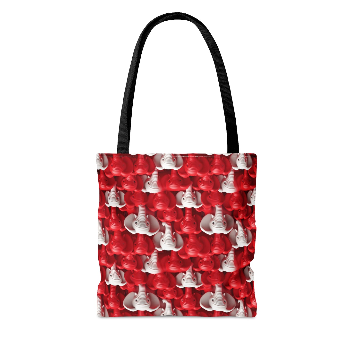 Red & White Elephants Tote Bag