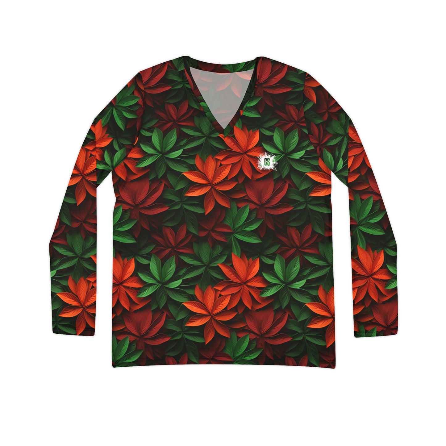 Christmas Bouquet Women's Long Sleeve V-neck Shirt