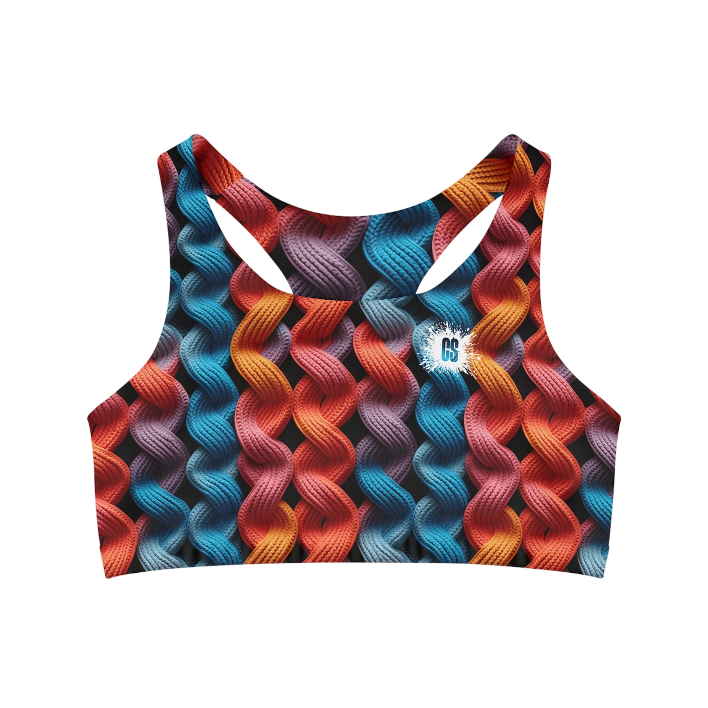 Colorful Wavy Lace Seamless Sports Bra