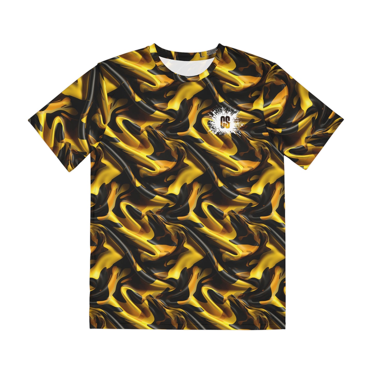 Black & Gold Satin Men's Polyester Tee