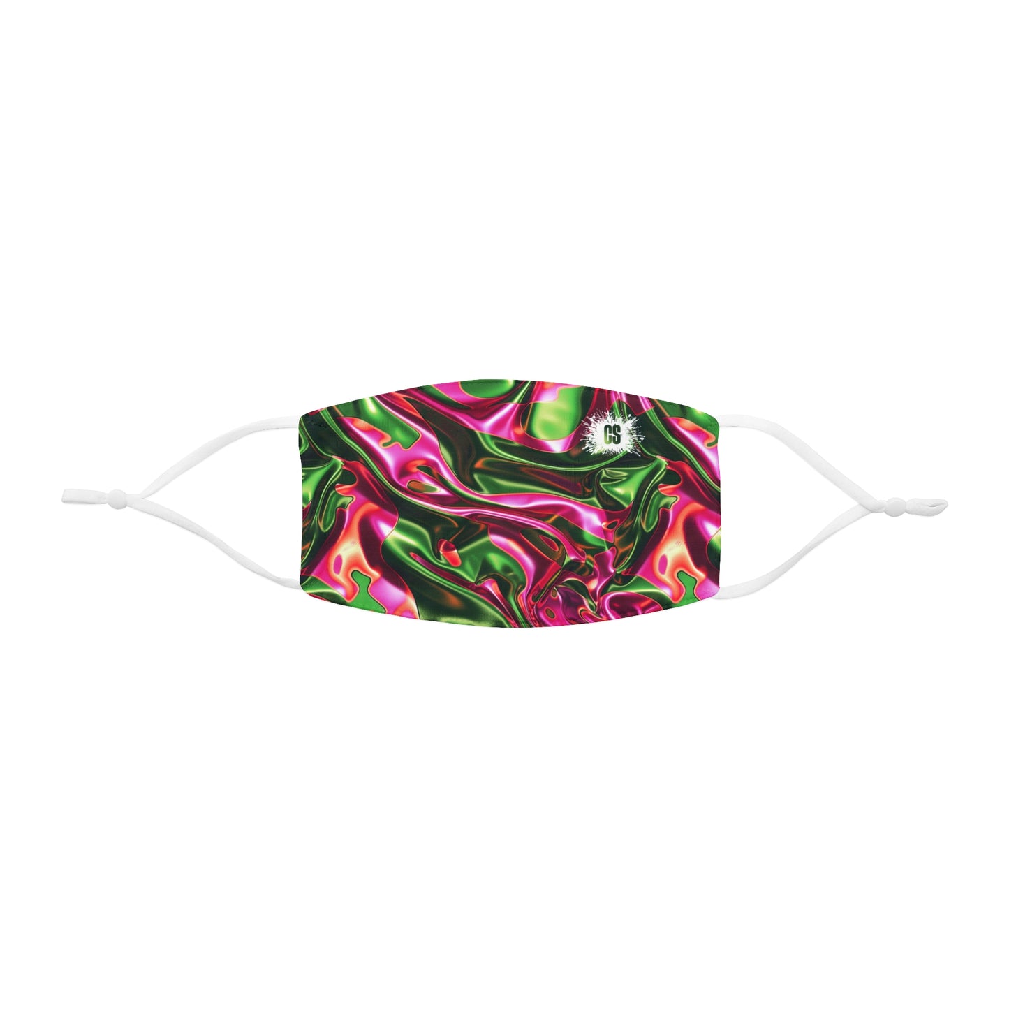 Pink & Green Pearls & Ivy Snug-Fit Polyester Face Mask