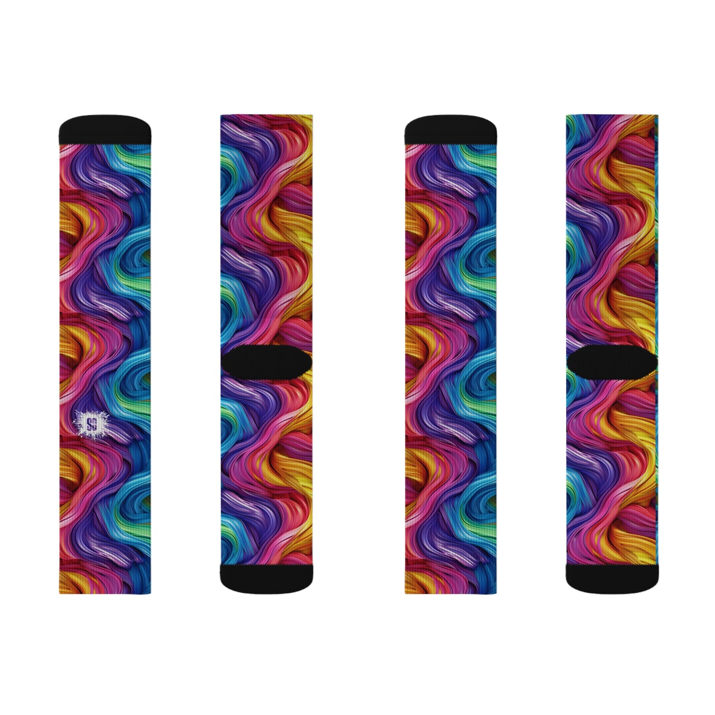 Colorful Paint Swirls Sublimation Socks