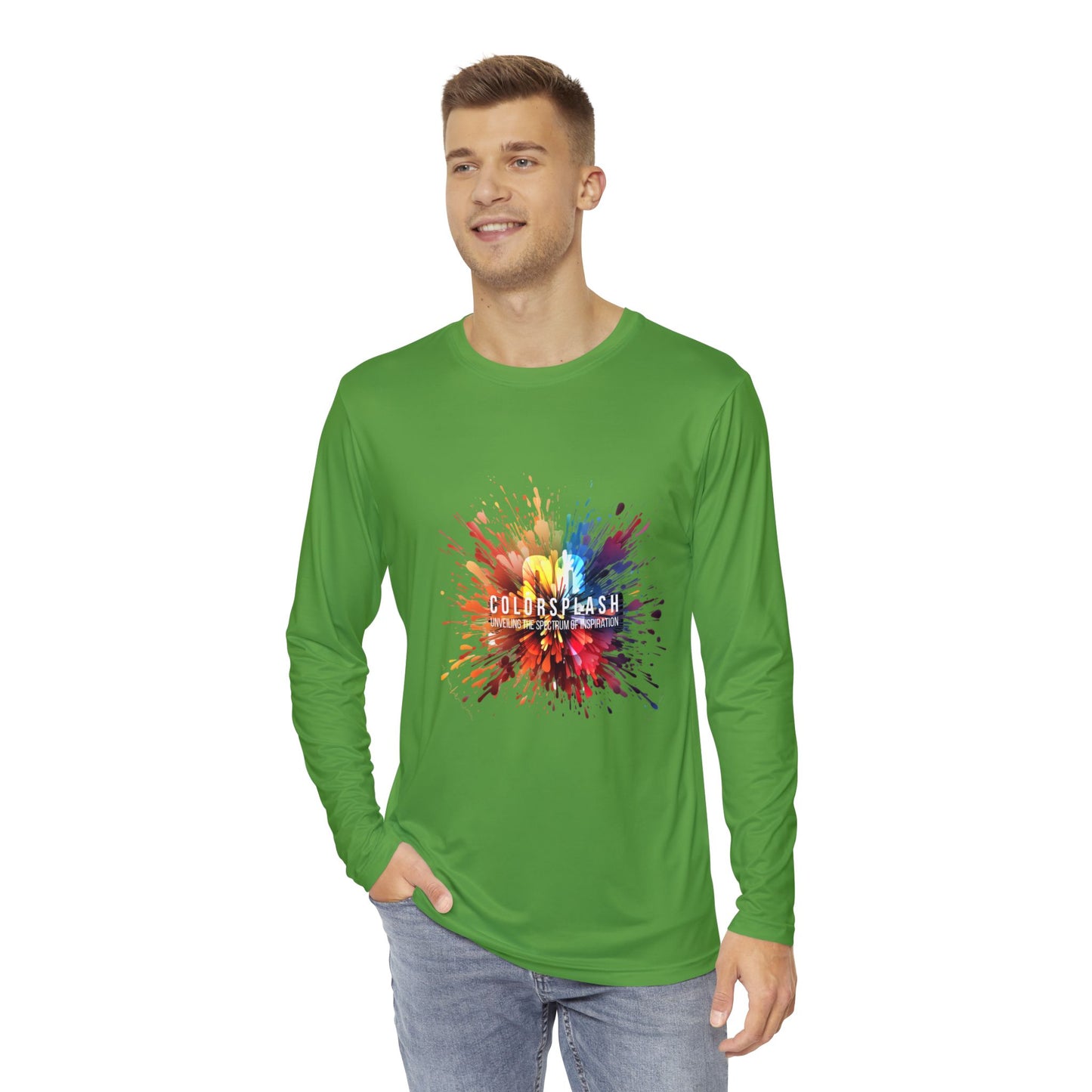 Vibrant Lime Green ColorSplash Long Sleeve Shirt for Vibrant Comfort