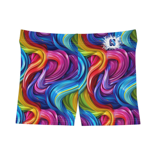 Colorful Paint Swirls Women's Shorts