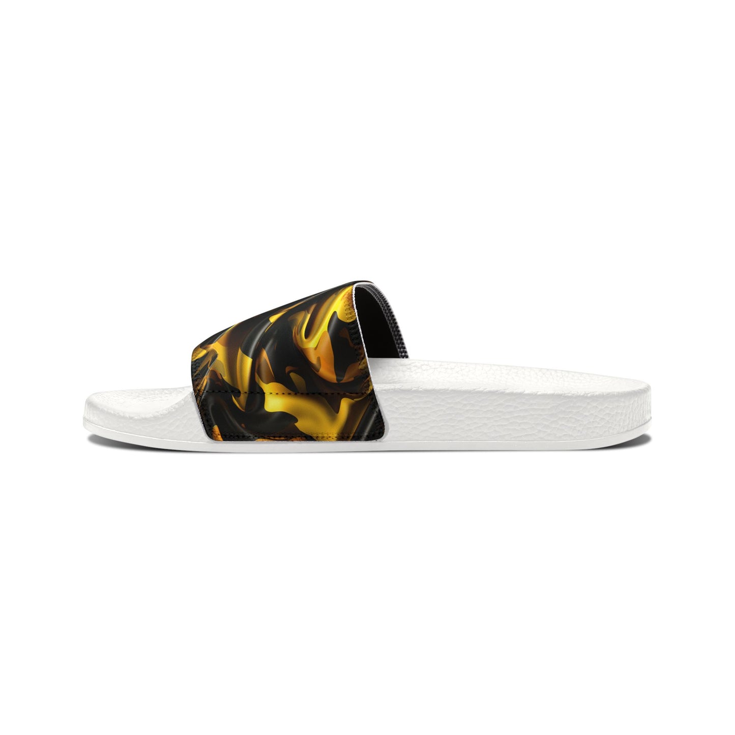 Black & Gold Satin Men's Removable-Strap Sandals