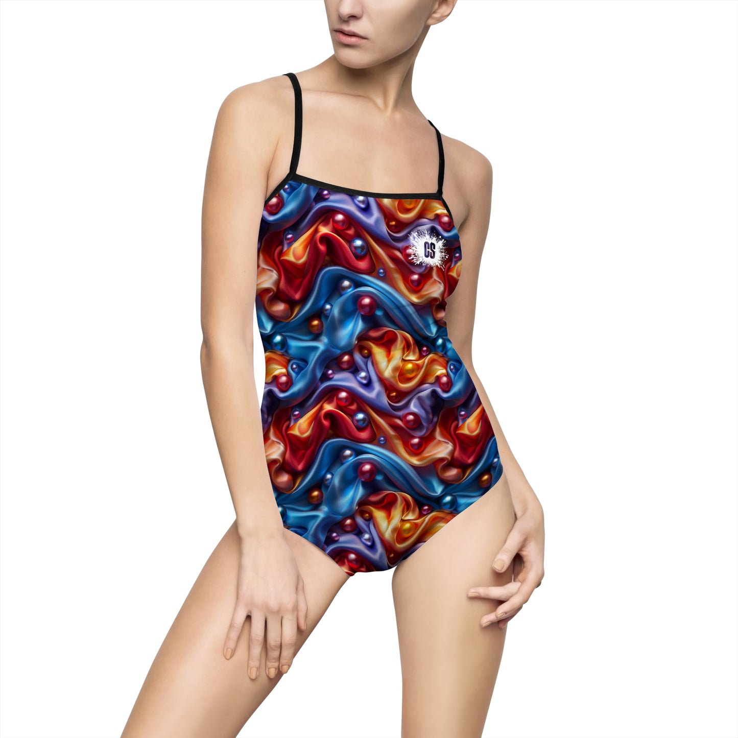 Sartorial Satin & Pearls Women's One-piece Swimsuit