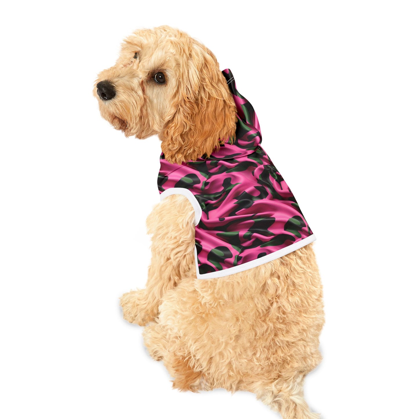 Pink & Green Satin Pet Hoodie